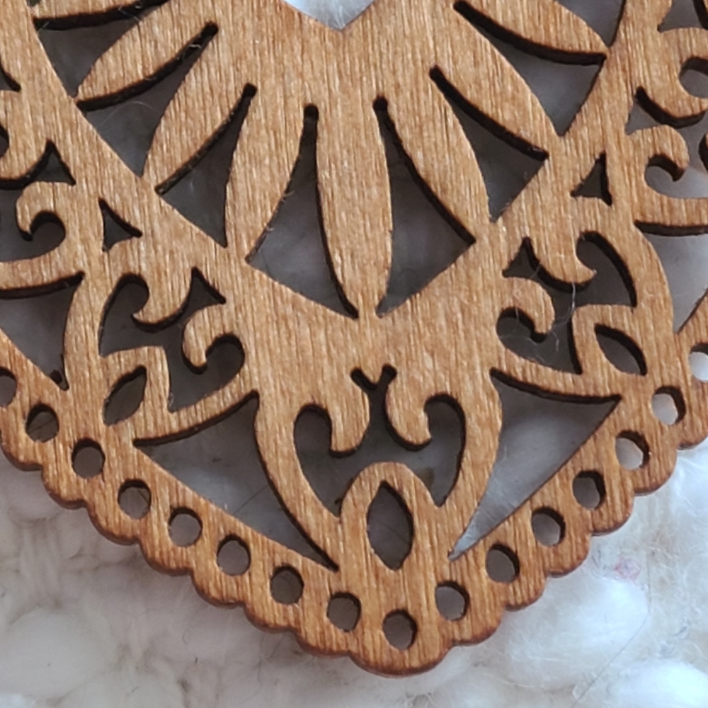 Boho Wood Cutout Marquis Earrings NWT - Picture 3 of 6